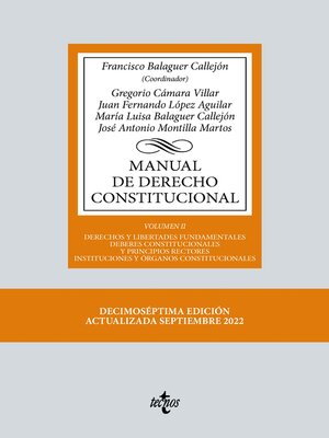 cover image of Manual de Derecho Constitucional, Volume II